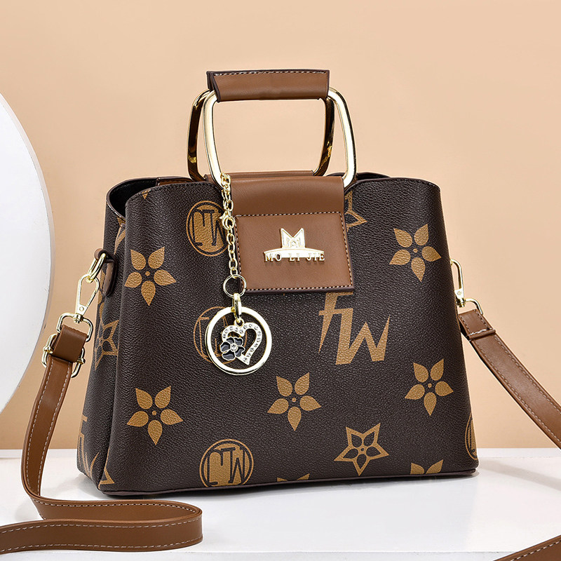 复古老花包包女2026年新款潮时尚印花宽带女包春夏百搭单肩斜挎包