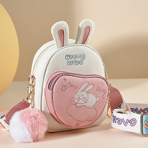 可爱兔子小圆包韩版百搭斜挎女包