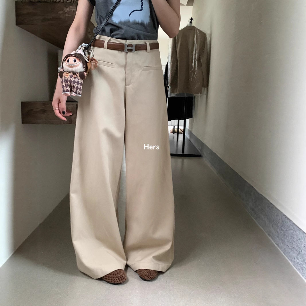 清仓不退换博主款夏简约日常不挑人穿百搭显瘦直筒阔腿西裤21082