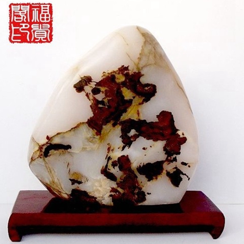 装饰观赏石阿富汗玉石摆件原石图案石特价收藏工艺品客厅办公桌