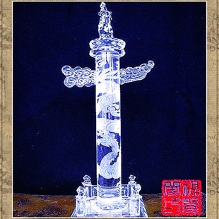 水晶华表摆件镇宅招财晋禄家居客厅书房办公桌办公室吉祥摆件