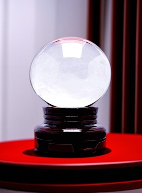 家居客厅白色水晶球摆件镇宅百福玄关门厅吉祥物