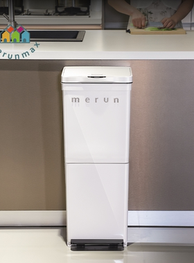 英国智能感应垃圾桶厨房余家用分类大容量带盖轮移动按压2025新款