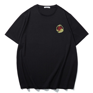 上衣肥佬 刺绣体恤胖人外贸加肥加大t恤男短袖 300斤胖子男装 潮大码