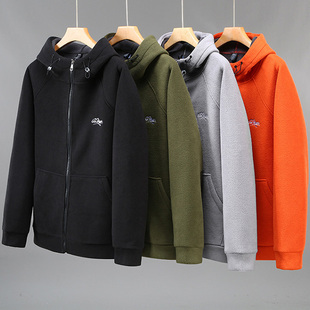 350斤胖子加厚摇粒绒外套秋冬季 运动服ins潮流帅气 连帽卫衣男大码