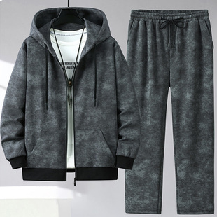 卫衣套装 休闲裤 大码 连帽运动服开衫 两件套9XL 春秋款 300斤胖子男装