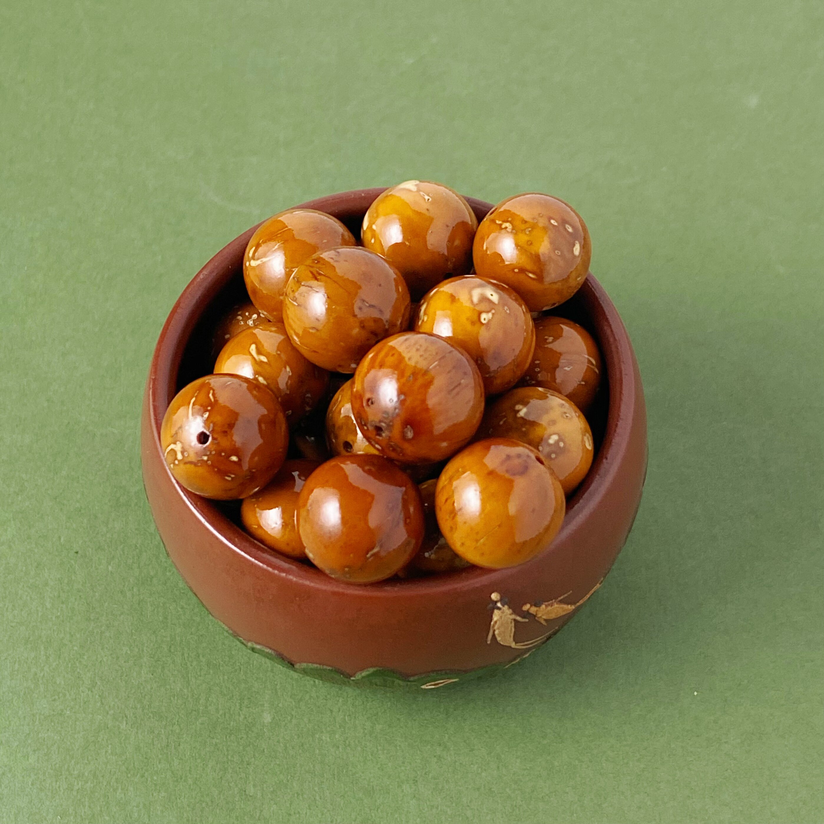 天然紫金鼠圆珠菩提子图片
