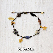 「新年礼物」波西米亚风天然石可调节编织细手链水晶小众爱心手饰