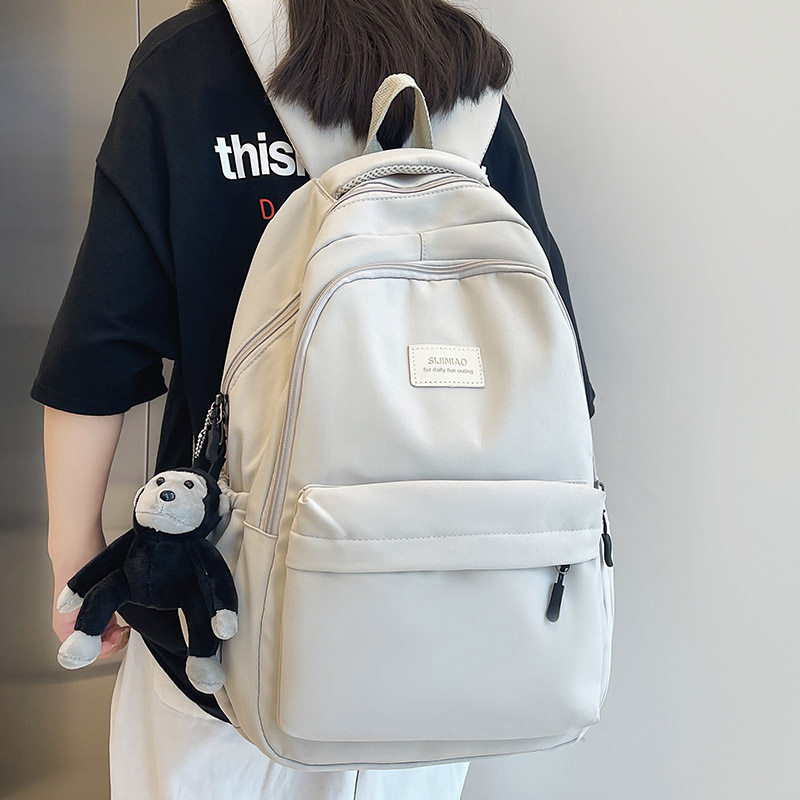 减负 书包女韩版原宿ulzzang大容量初中高中生简约双肩包ins超火