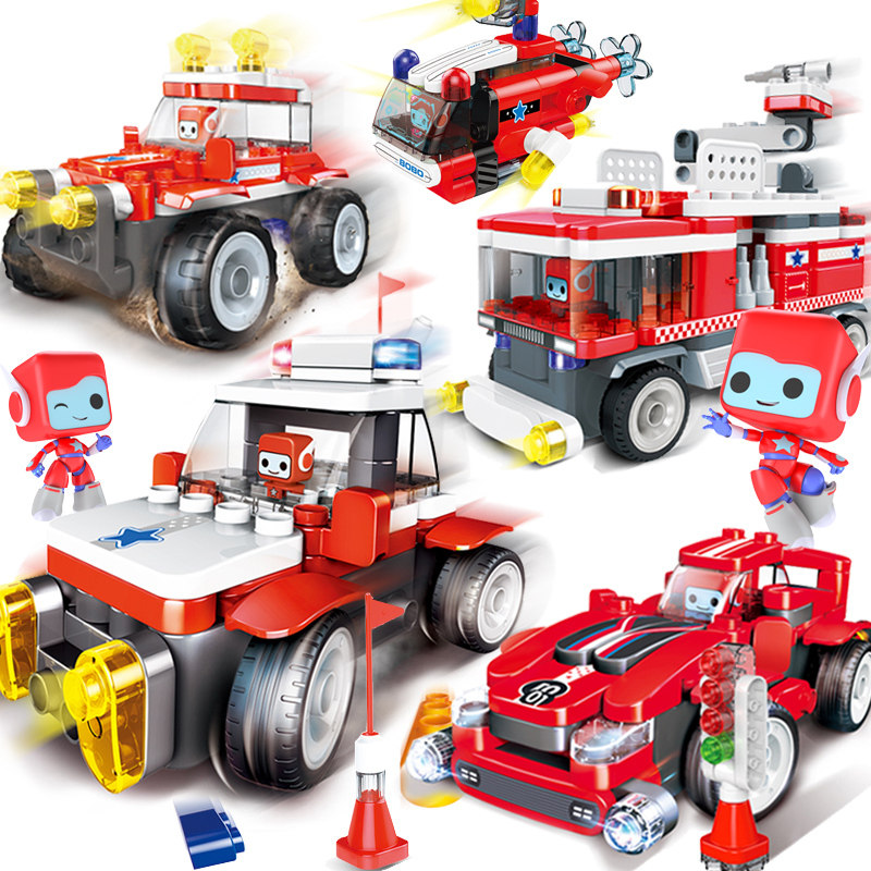 布鲁可积木大颗粒百变布鲁克小队拼装遥控玩具车拼装男孩女孩玩具