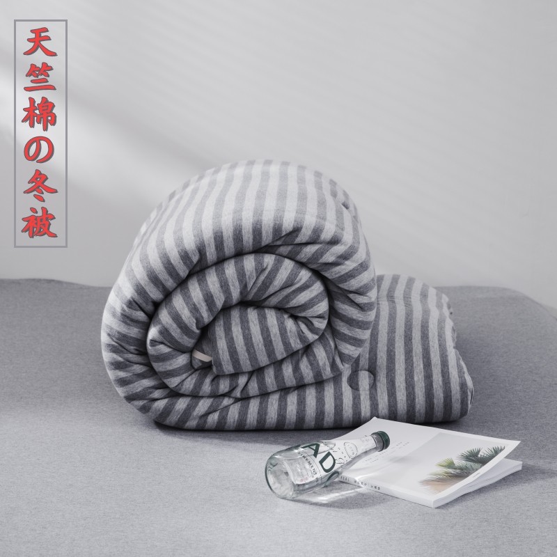 无印天竺棉春秋冬被四季被良品全棉针织棉超柔蓬松加厚保暖被子芯