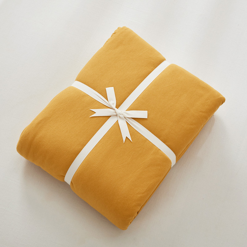 良品天竺棉活性纯色单品被套床单床笠被单A类针织棉简约素色无印