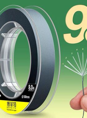 进口9编灰色大力马鱼线100米pe线防咬线海钓路亚线编织线超强拉力