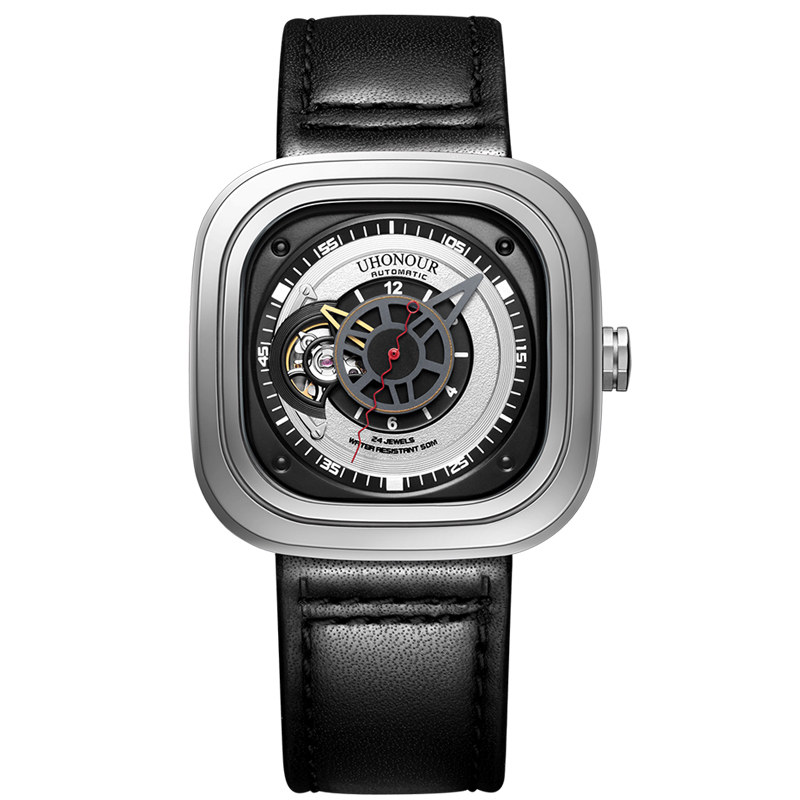 瑞士宇赫男士手表防水机械表男表全自动进口机芯薄时尚休闲瑞表