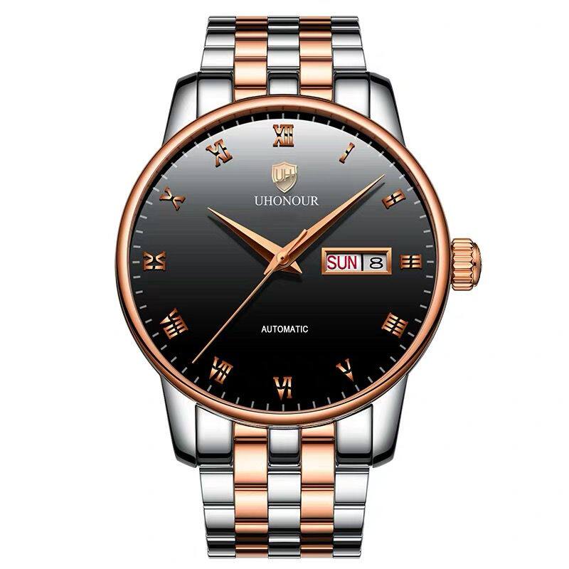 瑞士宇赫男士手表防水机械表男表全自动进口机芯薄时尚休闲瑞表