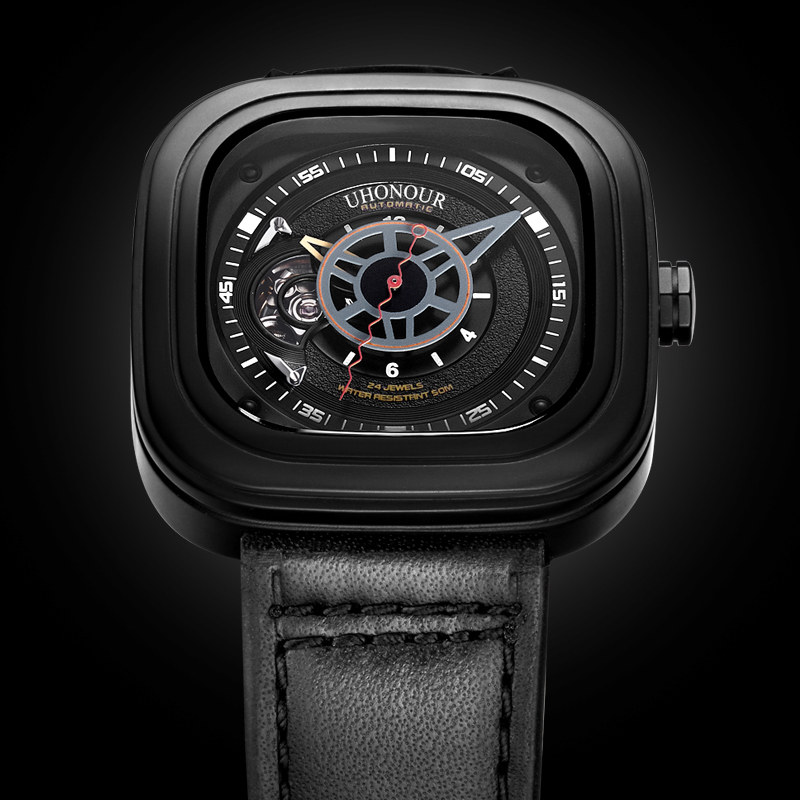 瑞士宇赫男士手表防水机械表男表全自动进口机芯薄时尚休闲瑞表