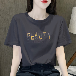 上衣 减龄体恤100%纯棉短袖 清仓捡漏 外贸欧货夏宽松胖MM显瘦时尚