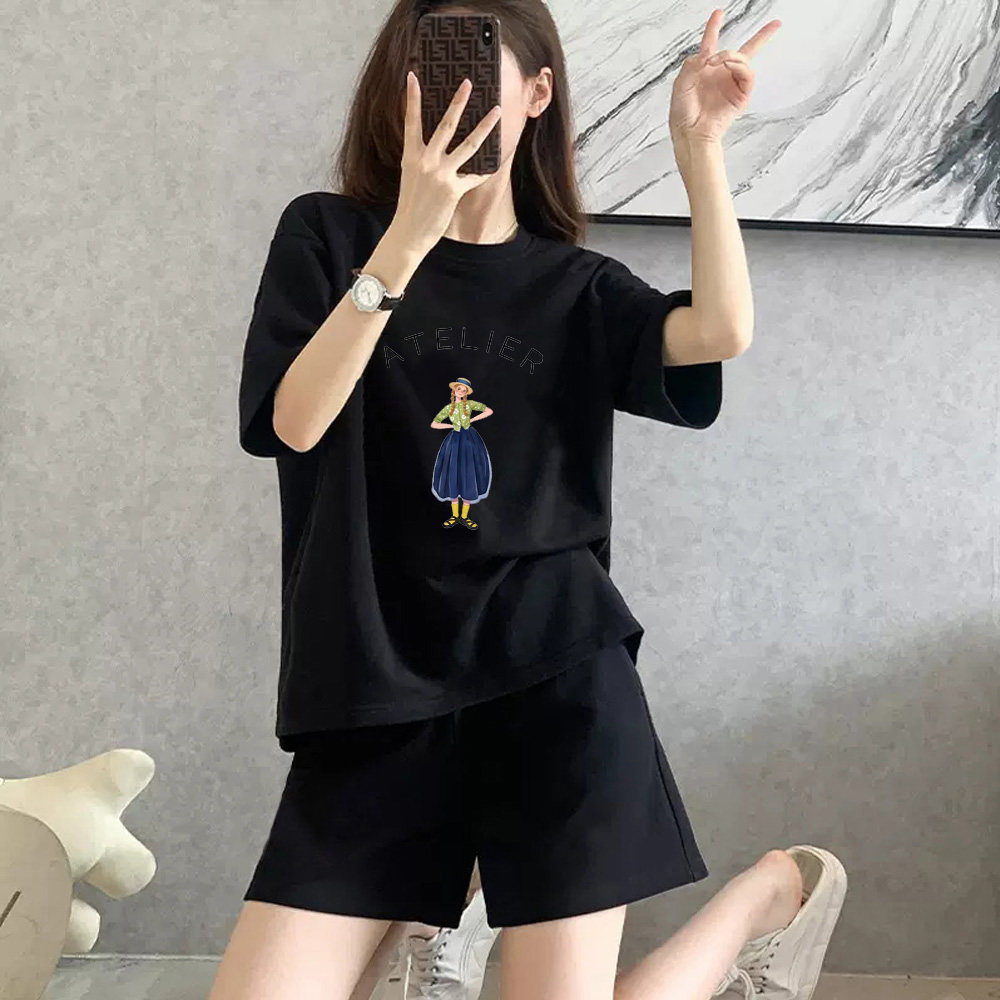 清仓折扣夏季口袋短裤短袖上衣两件套运动休闲居家小个子时尚套装