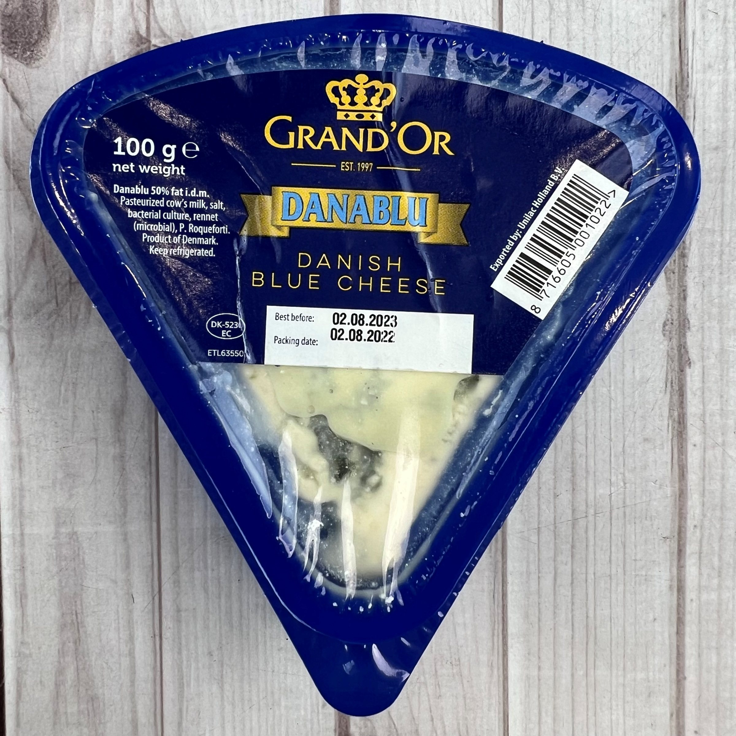 207990格兰特丹麦蓝纹干酪danablu danish blue cheese 100g