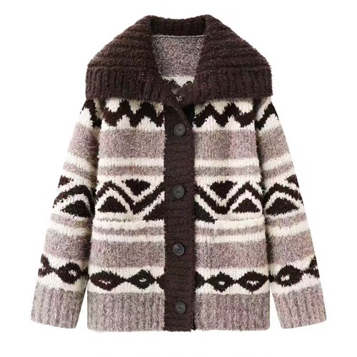 【秦岚同款】费尔岛针织毛衣外套C-001M6728