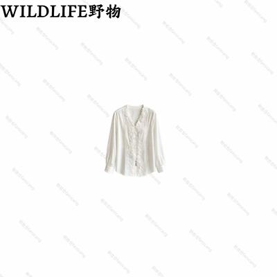 WILDLIFE｜蕾丝刺绣长袖衬衫C-001M7682