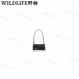 WILDLIFE｜十字拼皮黑色圆筒包 笔筒包C-001M7613