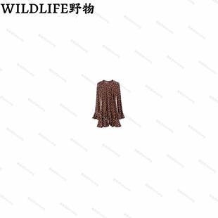 WILDLIFE｜波点长袖荷花边下摆修身连衣裙C-001M7564