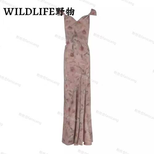 WILDLIFE｜西班牙云雾玫瑰真丝印花连衣裙C-001M7417