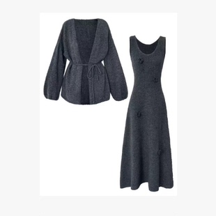 001M6300 白月光三件套C 羊毛手工钩花