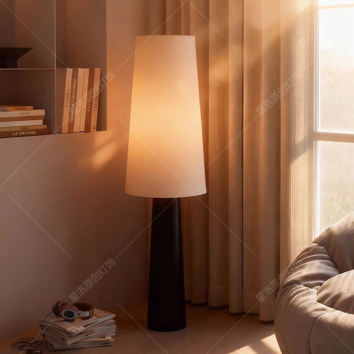 中古风落地灯客厅沙发边卧室书房高级氛围感设计师款样板间灯具