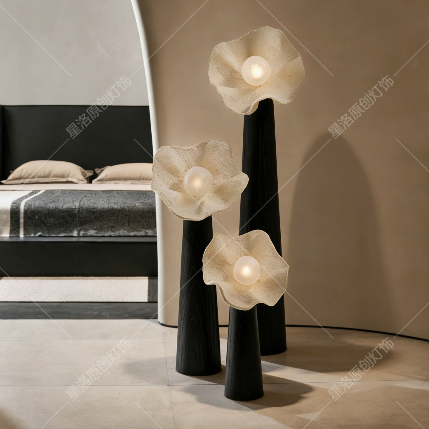 日式侘寂风落地灯中古卧室客厅沙发边书房民宿酒店样板间装饰台灯