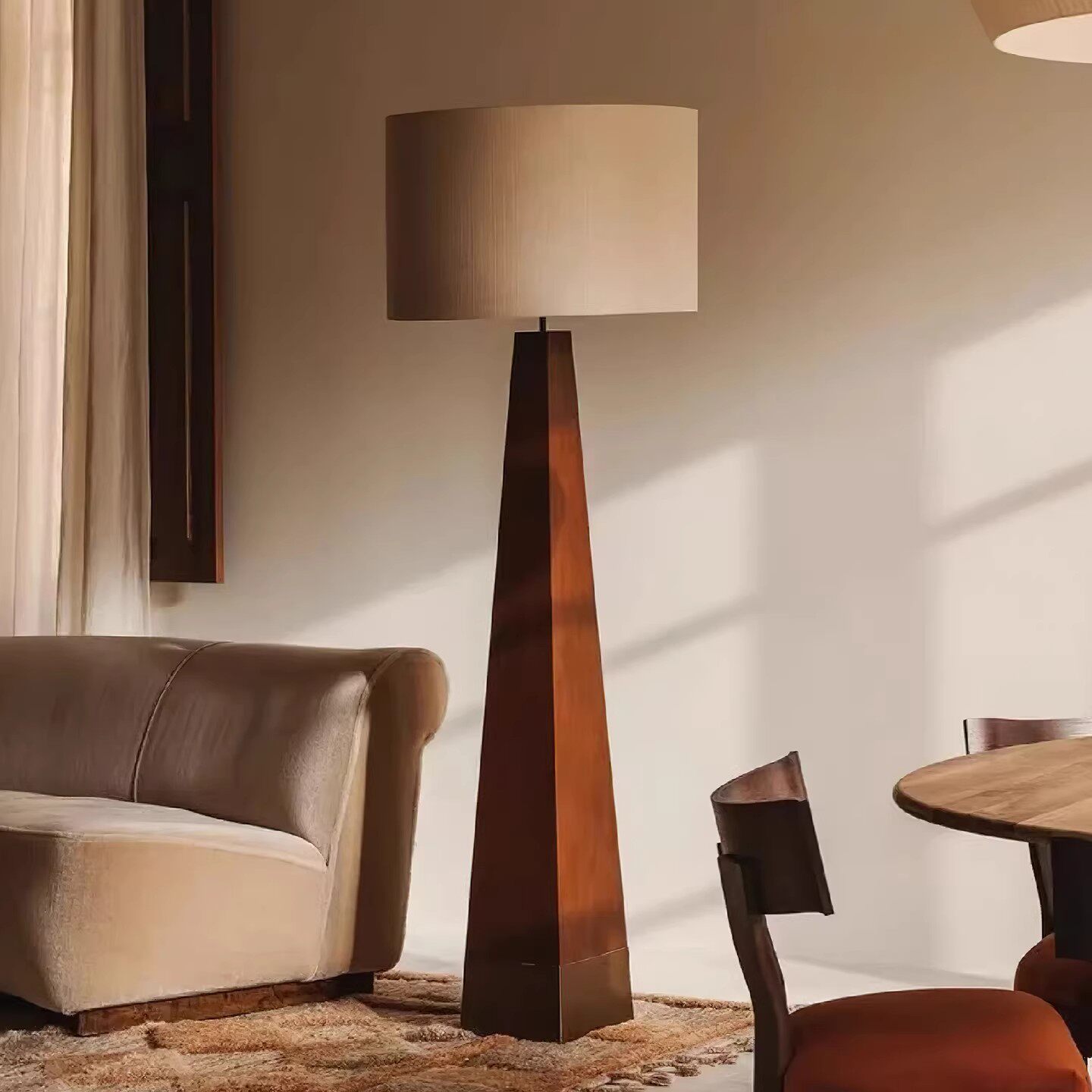 中古风实木落地灯客厅沙发边装饰氛围灯日式侘寂风设计师卧室灯具