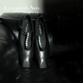 真皮内增高方头单鞋 Les 25ss法式 水钻T字带玛丽珍鞋 Pieds Nus