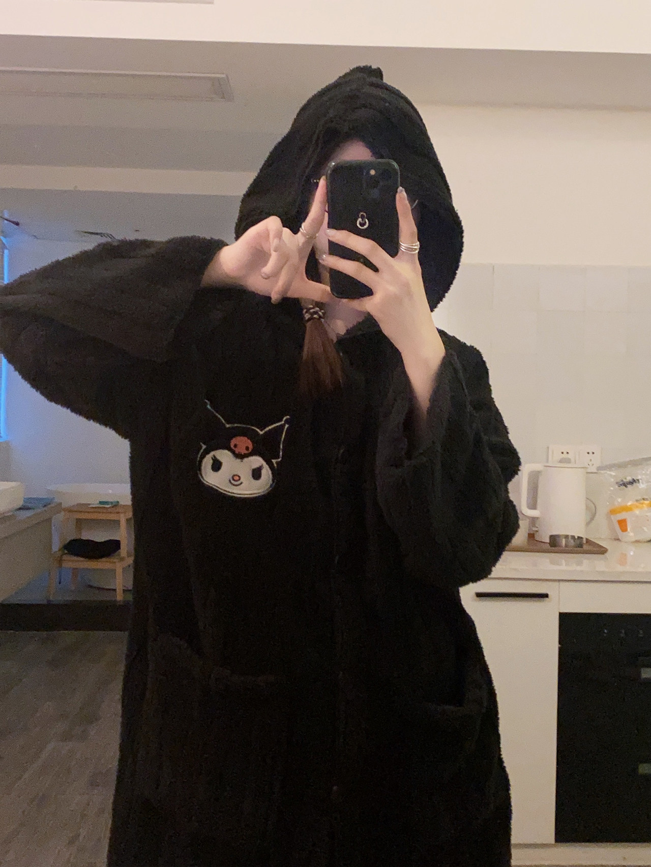 韩国卡通库洛米连帽加厚睡衣女秋冬季保暖毛绒纯色长袖长裤套装,女士内衣/男士内衣/家居服,睡衣/家居服套装,淘宝优惠券,粉丝福利购,淘宝优惠卷