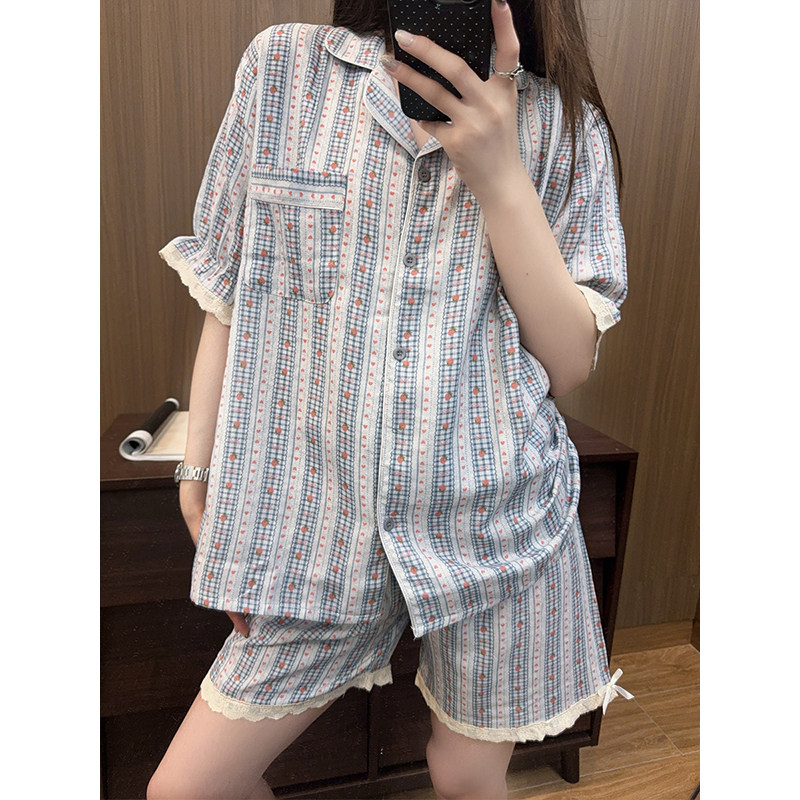 韩系花边婴儿棉纱睡衣女