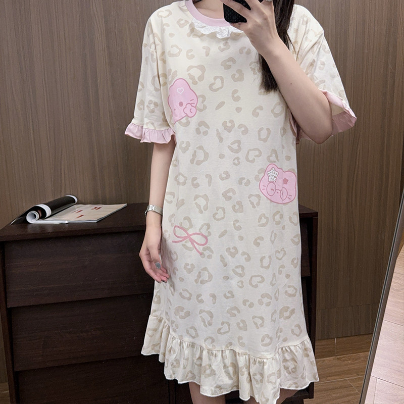 日系卡通kt猫纯棉睡裙女