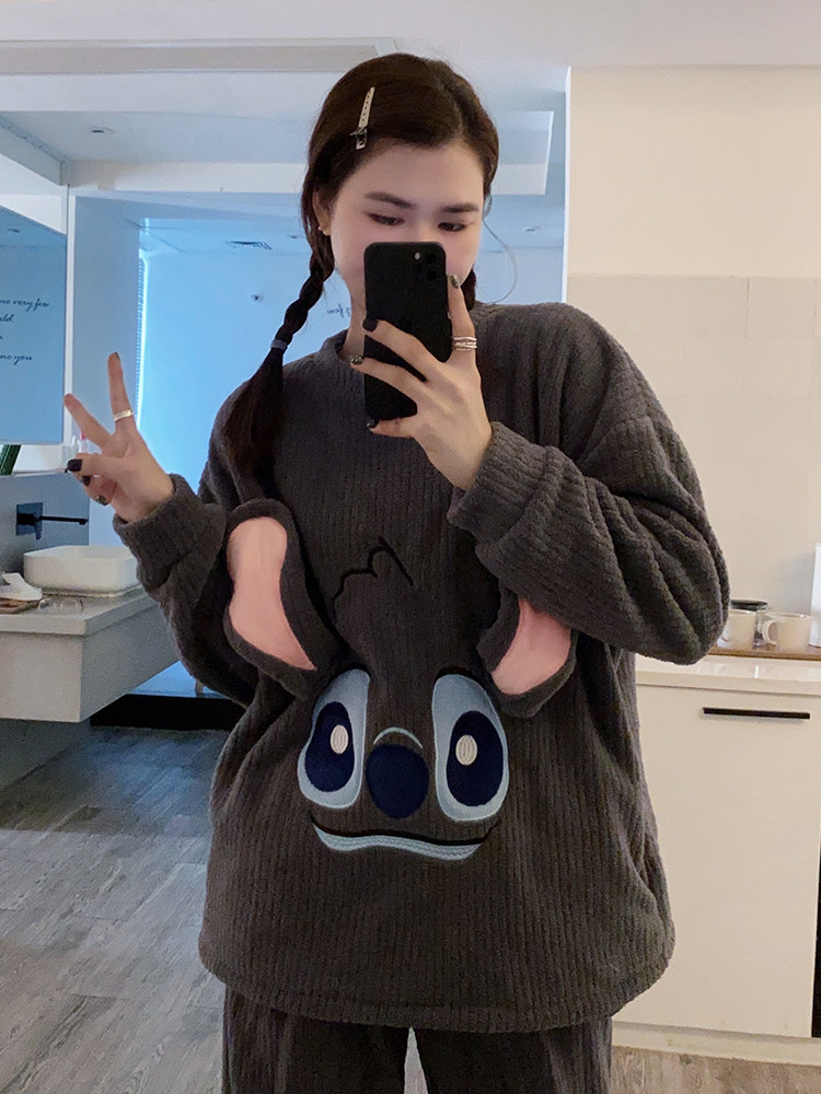 澳粒绒史迪奇圆领睡衣女