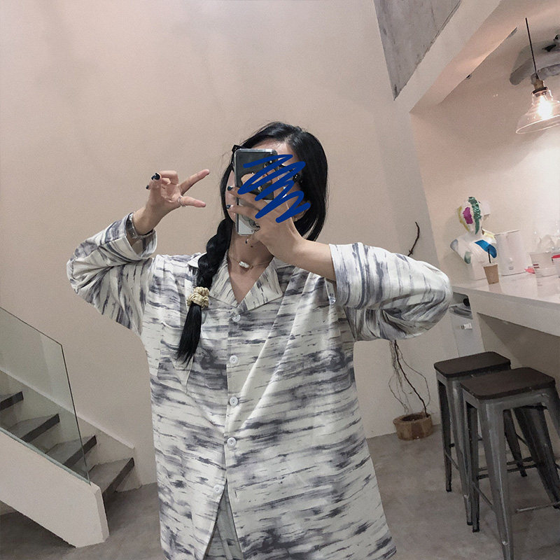 晕染女生长袖长裤ins睡衣