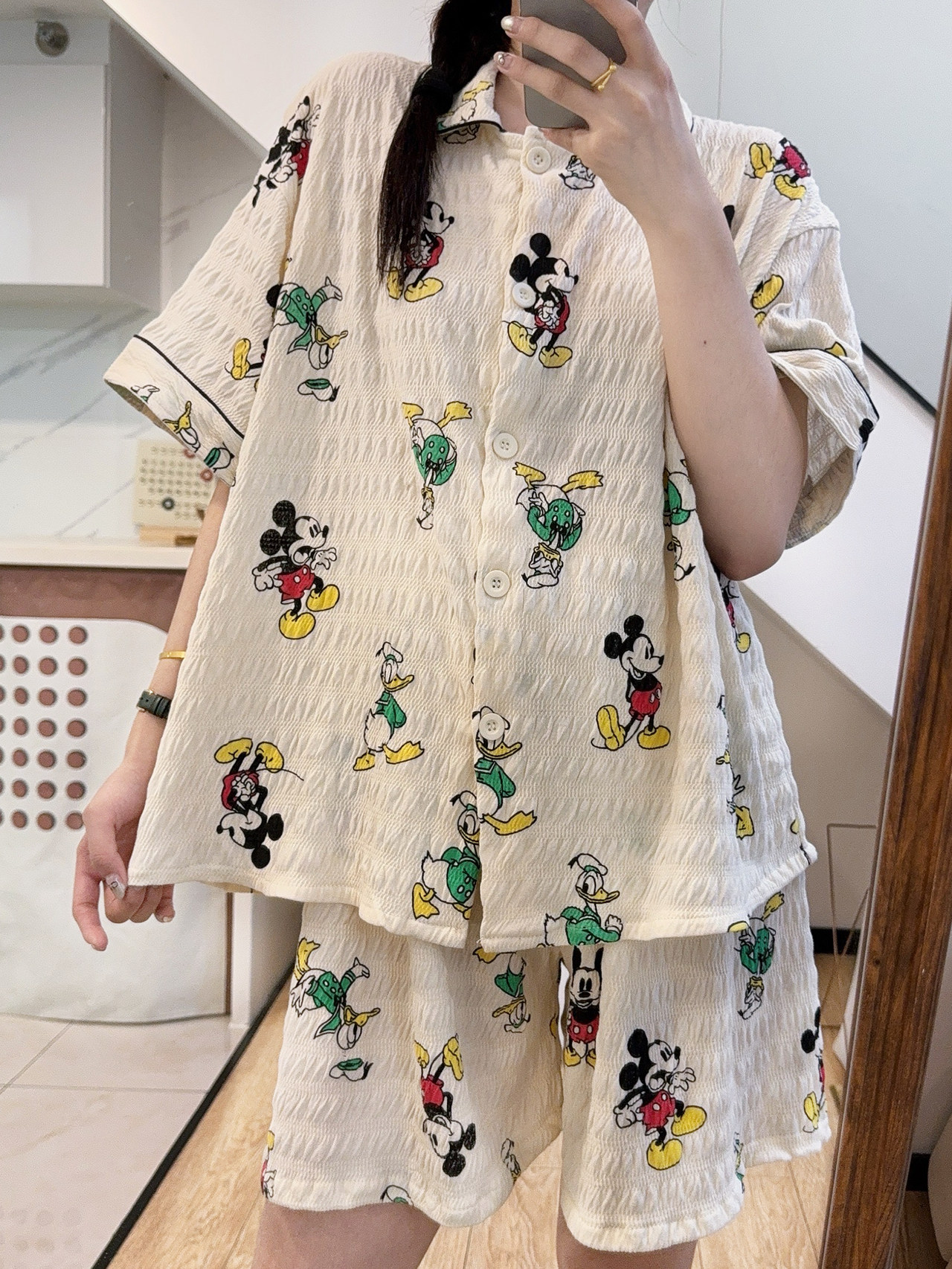 韩系睡衣女夏季卡通米奇睡衣