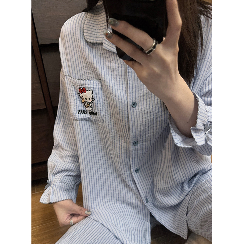 日系hellokitty棉纱睡衣女