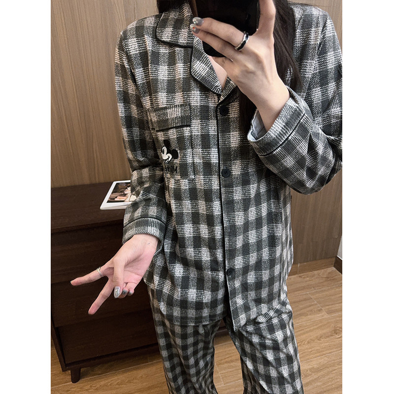 日系卡通米奇纯棉睡衣女开衫