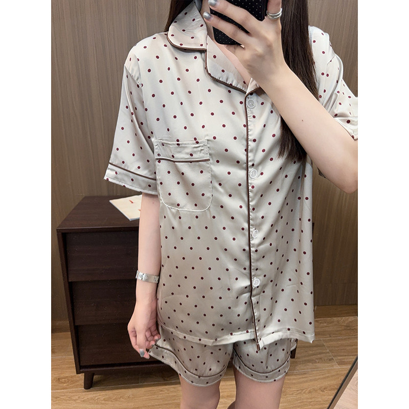 韩系波点睡衣女高级感