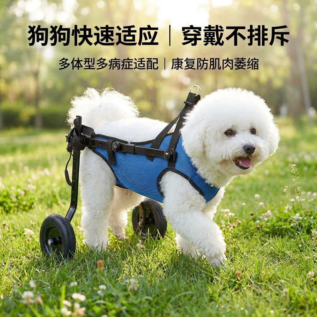 狗猫后肢瘫痪康复轻便四轮轮椅