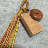 西藏千年雷击桃木无漆蜡平安扣小挂件无事牌朱砂桃木剑车挂包挂