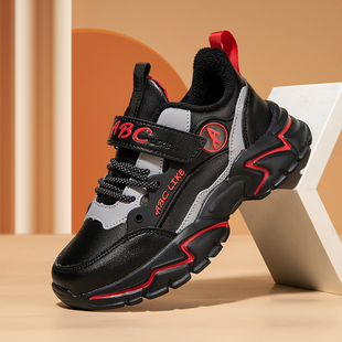 ABC童鞋男童冬季加绒保暖鞋儿童薄绒二棉鞋轻便防滑学生短绒棉鞋