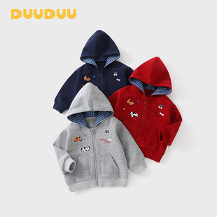 DUUDUU婴儿衣服2026春装新款宝宝休闲夹克上衣开衫韩式风儿童外套