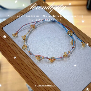 天然不规则黄水晶手链