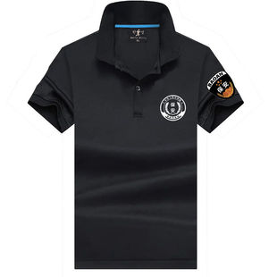 夏季速干黑色翻领保安服短袖T恤执勤半袖治安工作服安保立领体恤