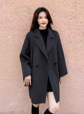 大衣女双面羊绒2026新款高级感中长款简约时尚小个子羊毛外套秋冬