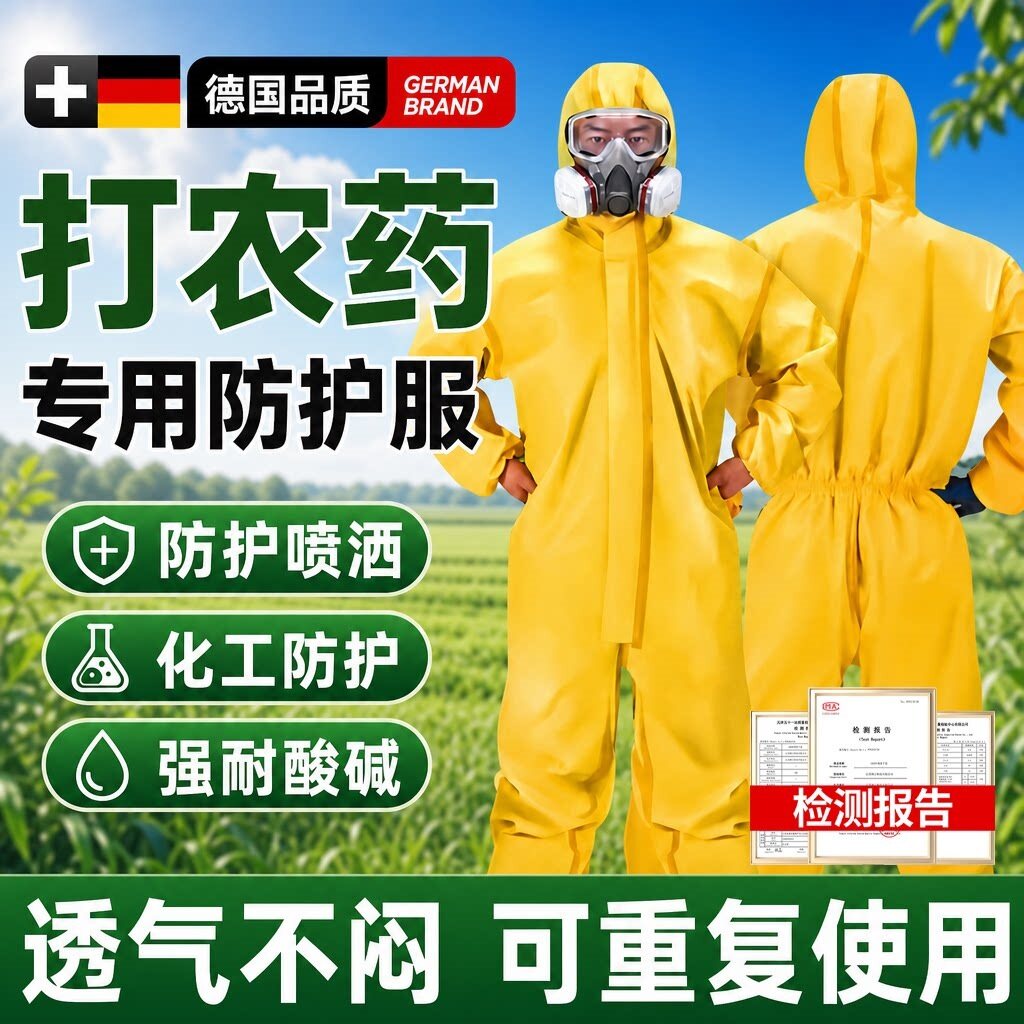 打农药专用防护服连体四害消杀全身全封闭耐酸碱工作服轻便防化服